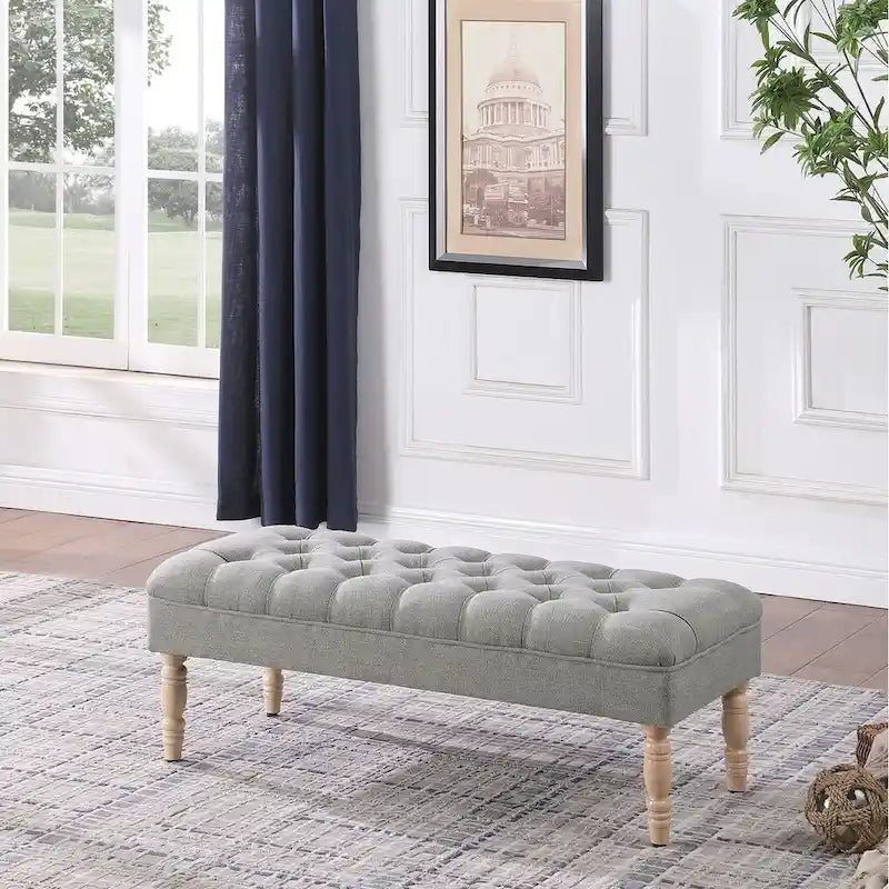 Banc rembourré capitonné classique