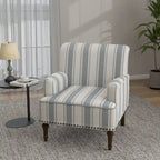 Fauteuil rembourré rayé