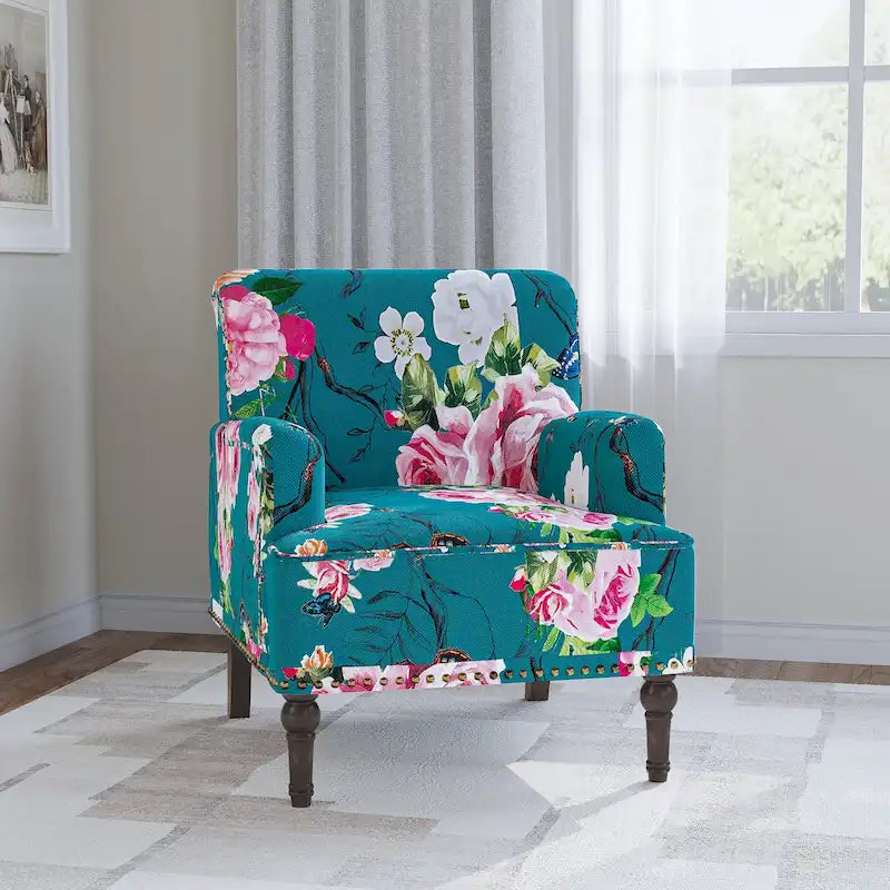 Fauteuil rembourré rayé