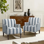 Fauteuil rembourré rayé