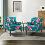 Fauteuil rembourré rayé