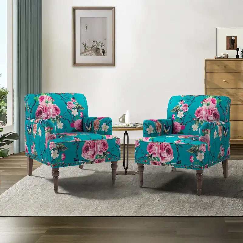 Fauteuil rembourré rayé