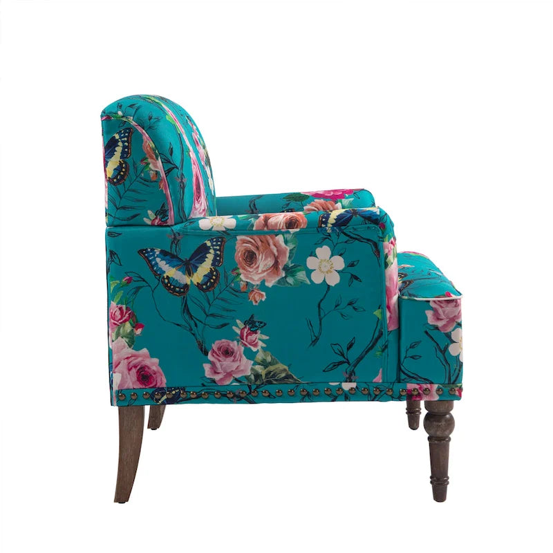 Fauteuil rembourré rayé