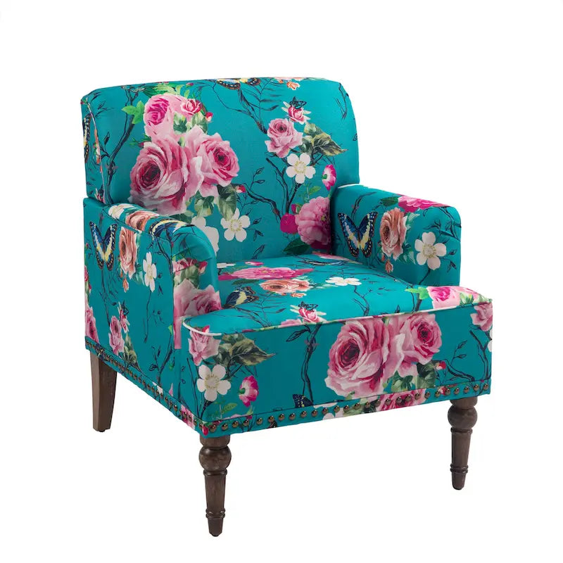 Fauteuil rembourré rayé
