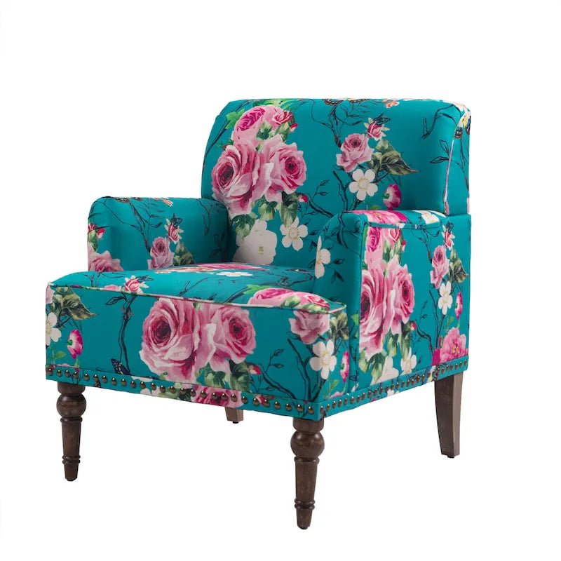 Fauteuil rembourré rayé