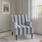 Fauteuil rembourré rayé