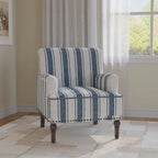 Fauteuil rembourré rayé