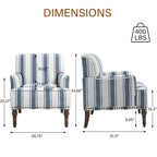 Fauteuil rembourré rayé