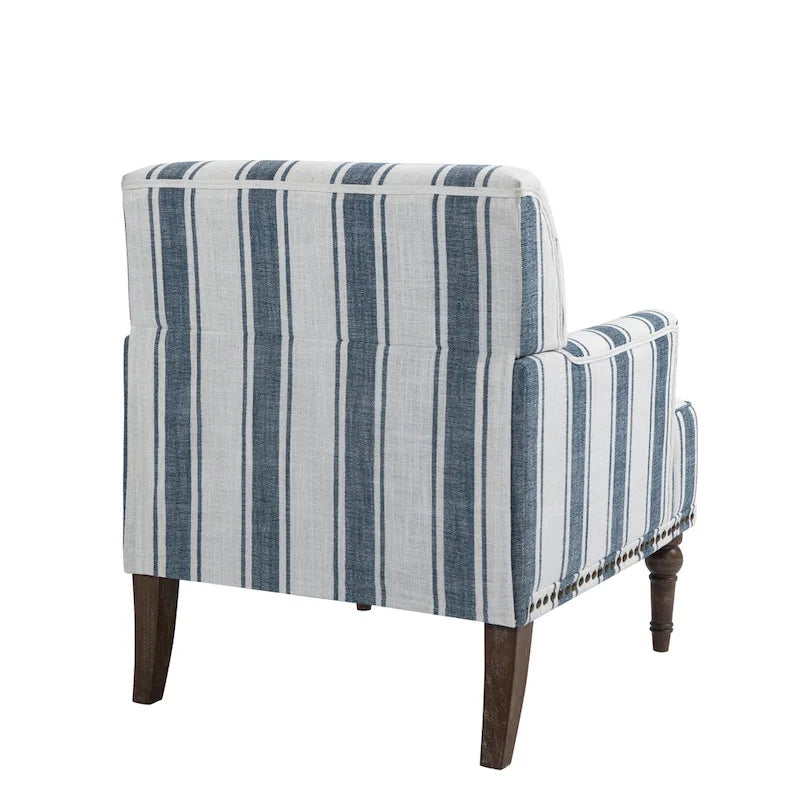 Fauteuil rembourré rayé