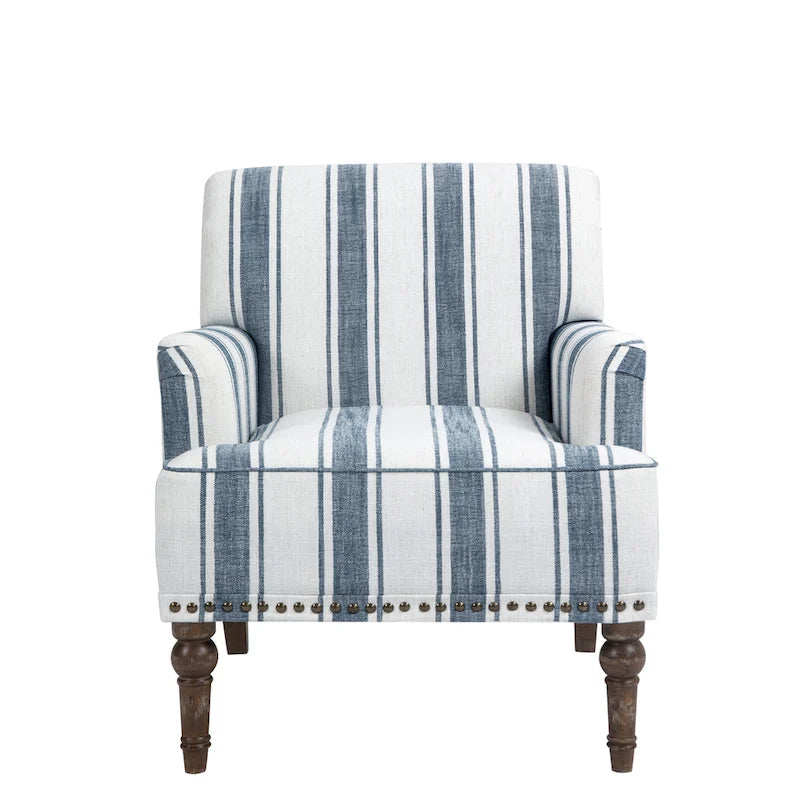 Fauteuil rembourré rayé