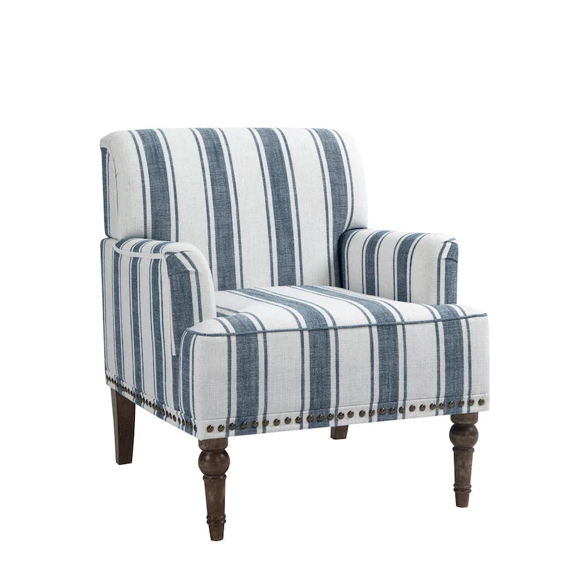 Fauteuil rembourré rayé