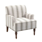 Fauteuil rembourré rayé