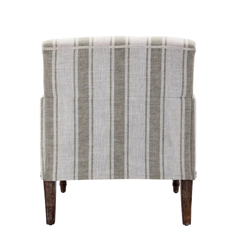 Fauteuil rembourré rayé