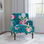 Fauteuil rembourré rayé
