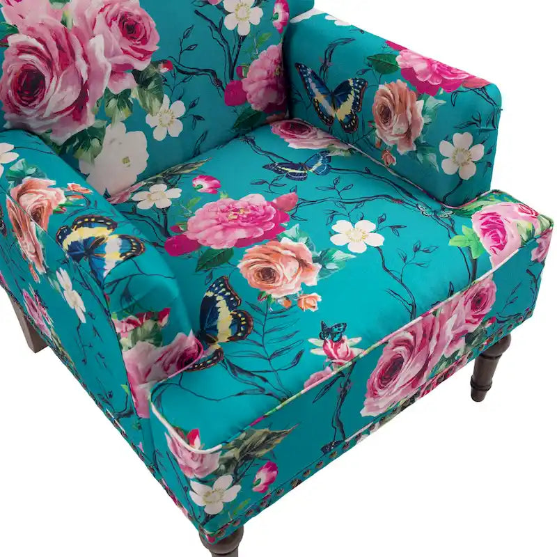 Fauteuil rembourré rayé