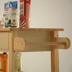Chariot îlot de cuisine avec plateau en bois et roues verrouillables