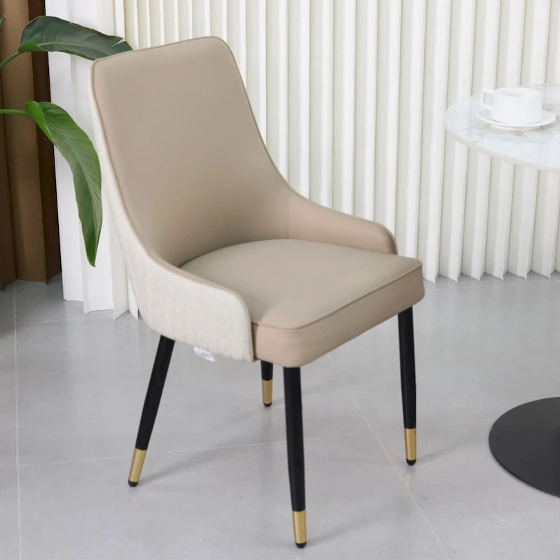 Lot de 2 chaises de salle à manger capitonnées avec anneau de traction tête de lion