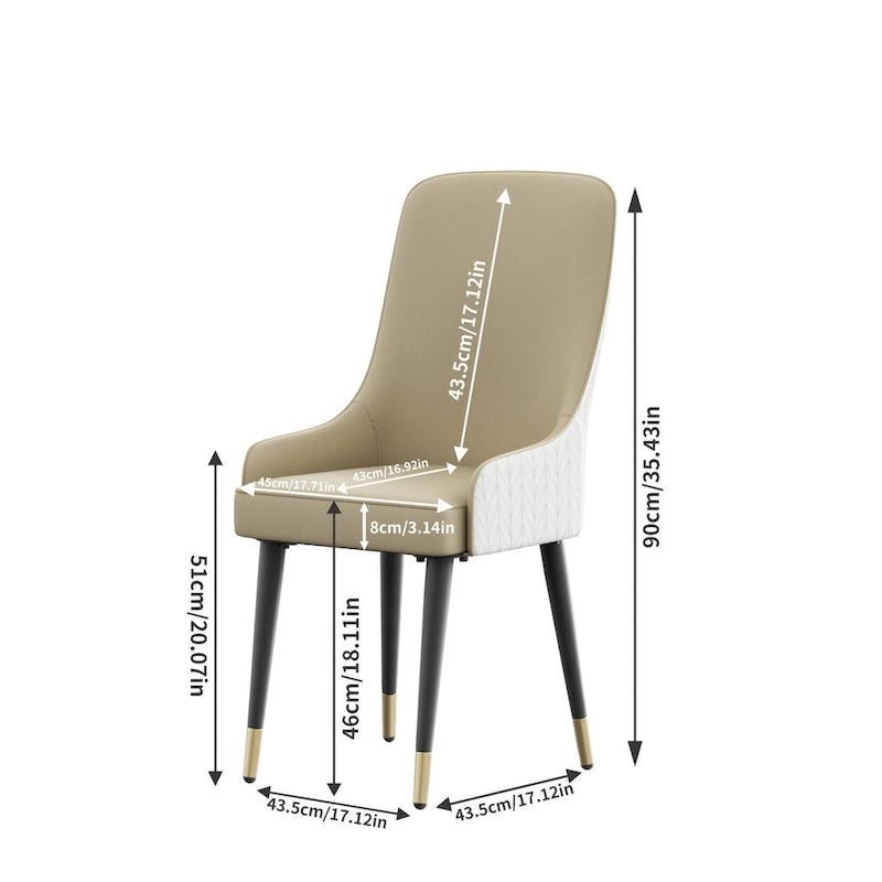 Lot de 2 chaises de salle à manger capitonnées avec anneau de traction tête de lion