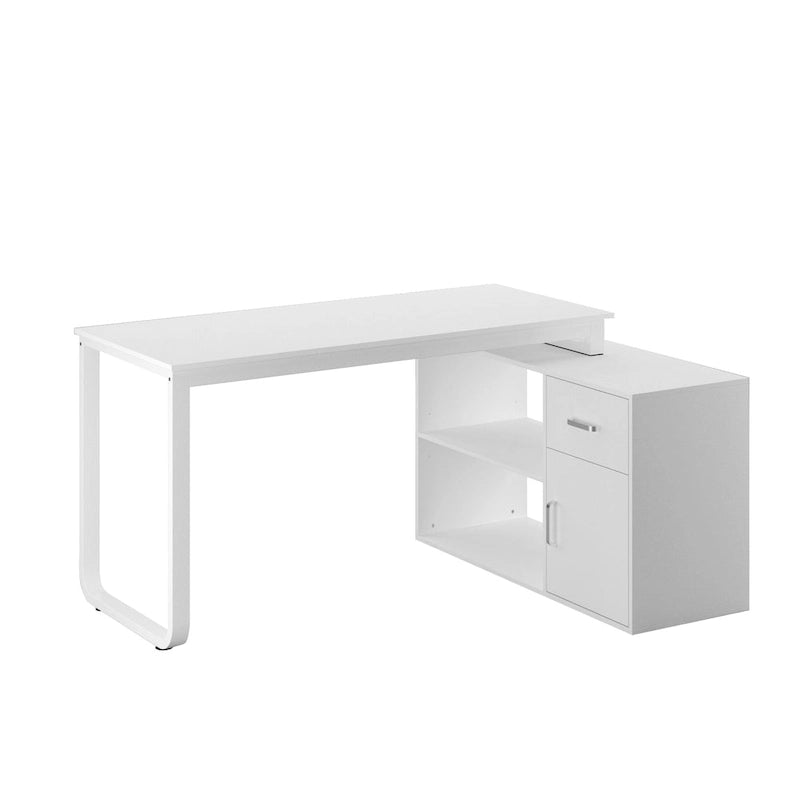 Bureau en L avec caisson à tiroirs pour la maison et le bureau