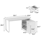Bureau en L avec caisson à tiroirs pour la maison et le bureau
