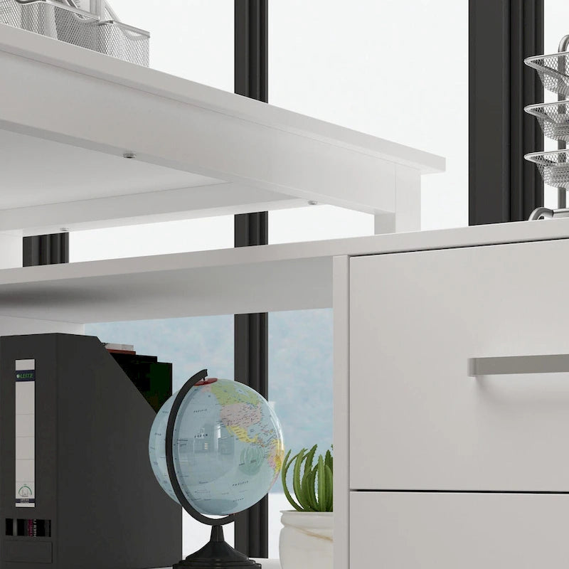 Bureau en L avec caisson à tiroirs pour la maison et le bureau