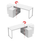 Bureau en L avec caisson à tiroirs pour la maison et le bureau