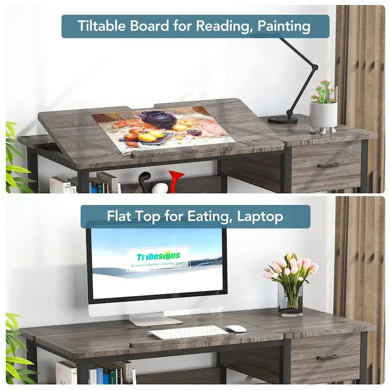 Table de Dessin et d'Architecte de 47 Pouces avec Plateau Inclinable
