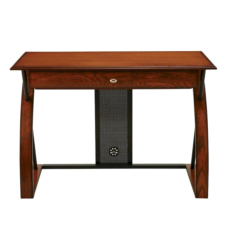 Bureau classique en chêne avec tablette coulissante pour clavier