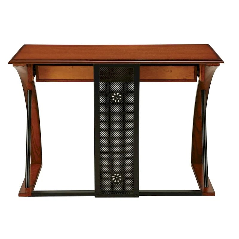 Bureau classique en chêne avec tablette coulissante pour clavier