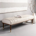 Banc rembourré avec pieds en bois - 160 cm (L) x 51 cm (P) x 46 cm (H)