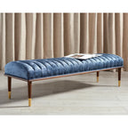 Banc rembourré avec pieds en bois - 160 cm (L) x 51 cm (P) x 46 cm (H)