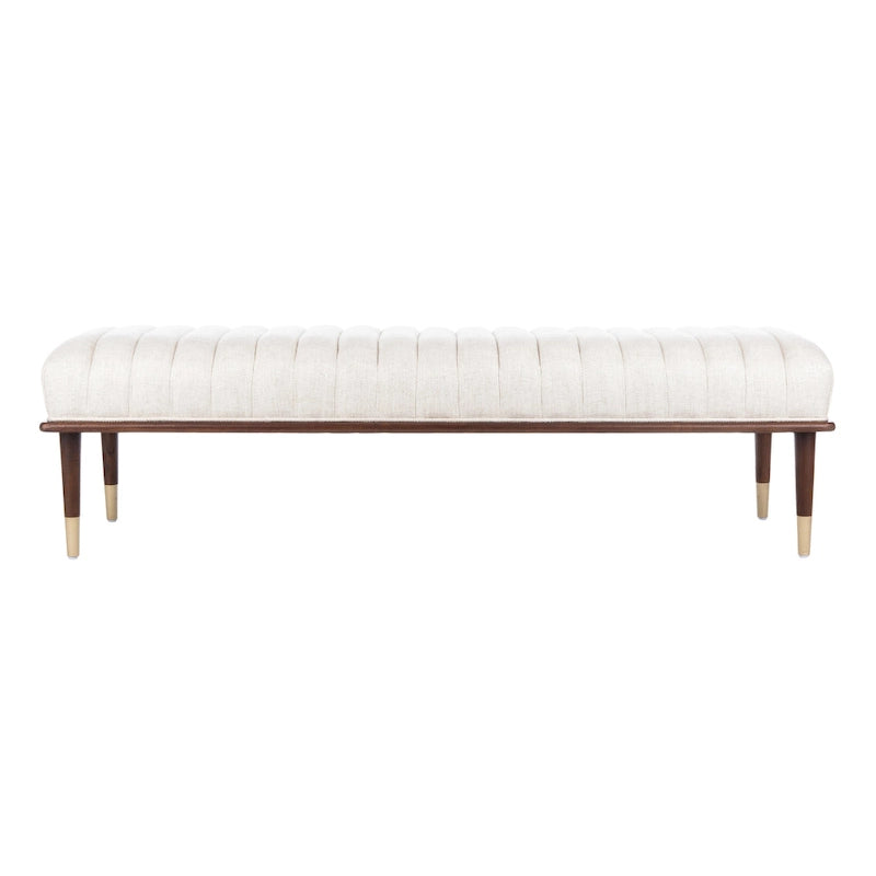 Banc rembourré avec pieds en bois - 160 cm (L) x 51 cm (P) x 46 cm (H)