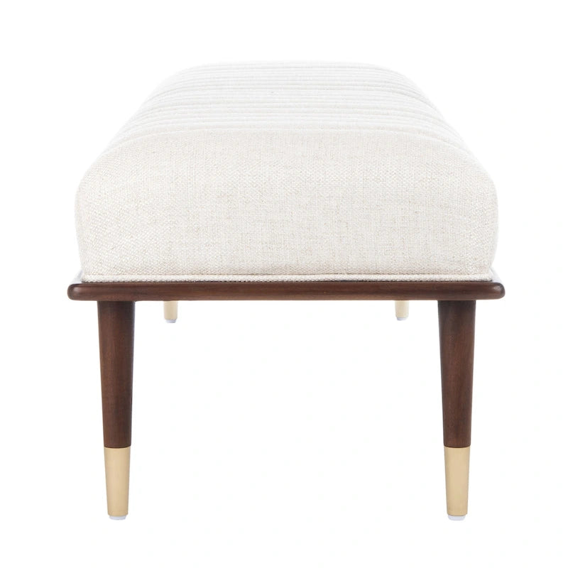 Banc rembourré avec pieds en bois - 160 cm (L) x 51 cm (P) x 46 cm (H)