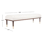 Banc rembourré avec pieds en bois - 160 cm (L) x 51 cm (P) x 46 cm (H)