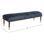 Banc rembourré avec pieds en bois - 160 cm (L) x 51 cm (P) x 46 cm (H)