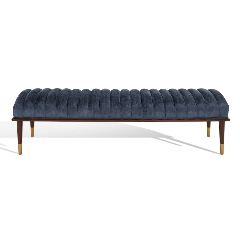 Banc rembourré avec pieds en bois - 160 cm (L) x 51 cm (P) x 46 cm (H)