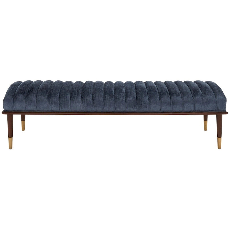 Banc rembourré avec pieds en bois - 160 cm (L) x 51 cm (P) x 46 cm (H)