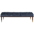 Banc rembourré avec pieds en bois - 160 cm (L) x 51 cm (P) x 46 cm (H)