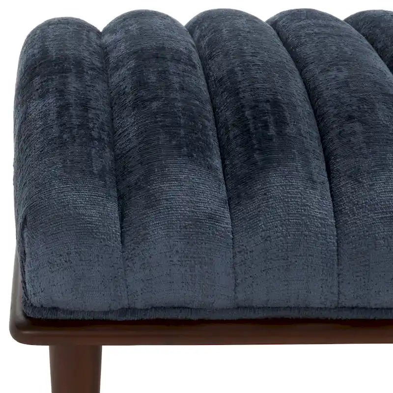 Banc rembourré avec pieds en bois - 160 cm (L) x 51 cm (P) x 46 cm (H)