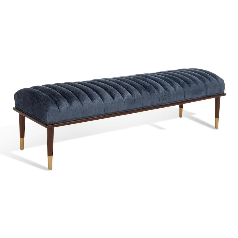 Banc rembourré avec pieds en bois - 160 cm (L) x 51 cm (P) x 46 cm (H)