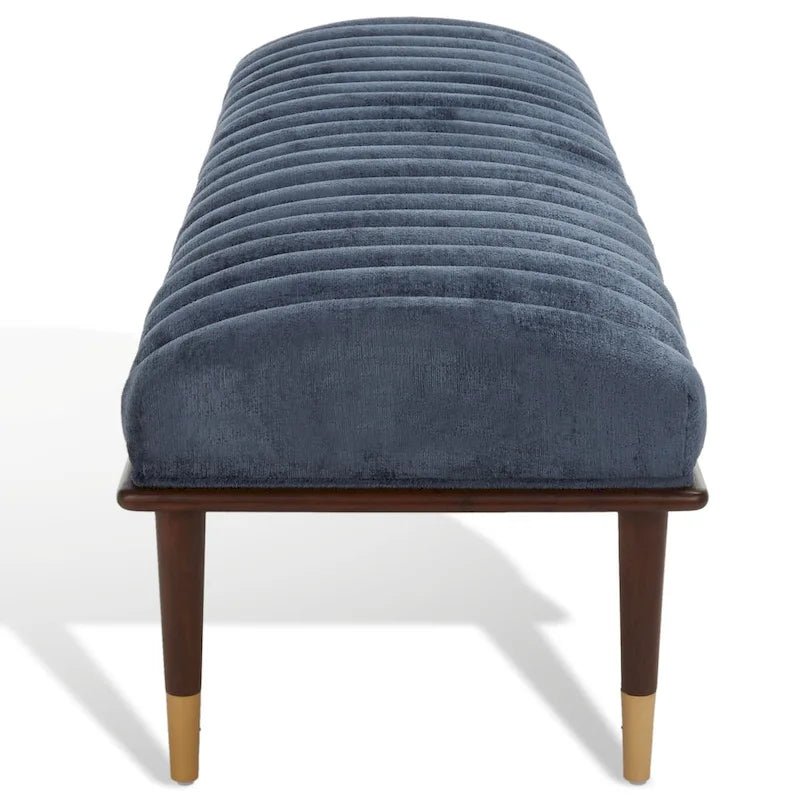 Banc rembourré avec pieds en bois - 160 cm (L) x 51 cm (P) x 46 cm (H)