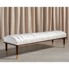 Banc rembourré avec pieds en bois - 160 cm (L) x 51 cm (P) x 46 cm (H)