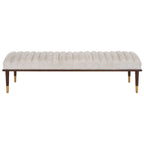 Banc rembourré avec pieds en bois - 160 cm (L) x 51 cm (P) x 46 cm (H)