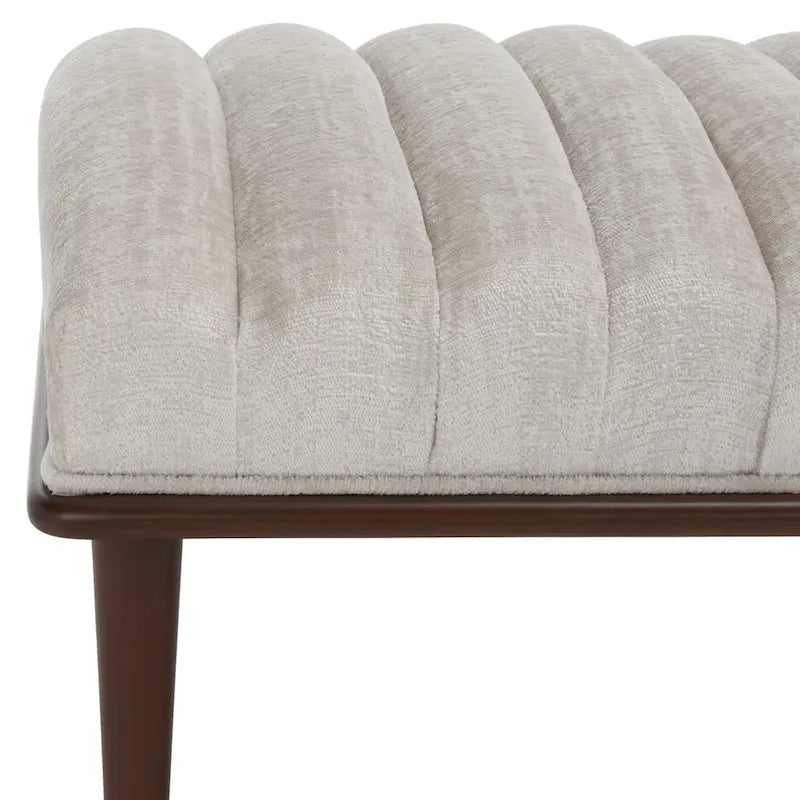 Banc rembourré avec pieds en bois - 160 cm (L) x 51 cm (P) x 46 cm (H)