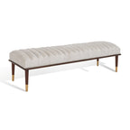 Banc rembourré avec pieds en bois - 160 cm (L) x 51 cm (P) x 46 cm (H)
