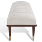 Banc rembourré avec pieds en bois - 160 cm (L) x 51 cm (P) x 46 cm (H)