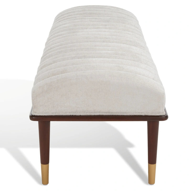 Banc rembourré avec pieds en bois - 160 cm (L) x 51 cm (P) x 46 cm (H)
