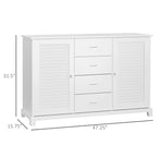 Meuble de rangement 47" avec tiroirs et portes à persiennes - Blanc