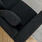 Canapé 3 places de 206 cm avec coussins lombaires et pieds en métal