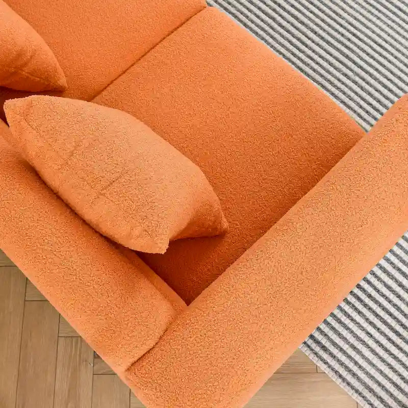 Canapé 3 places de 206 cm avec coussins lombaires et pieds en métal